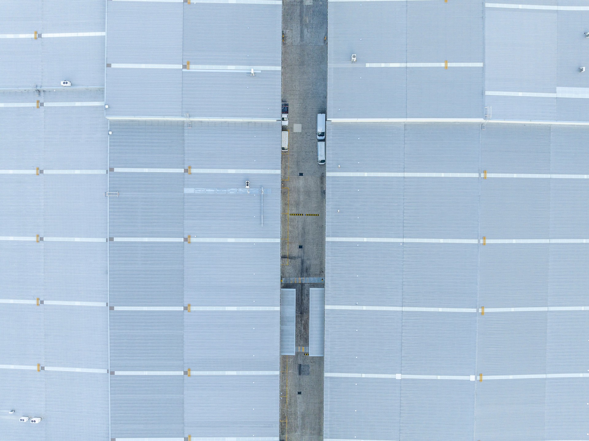 industrial area overhead perspective roof tops